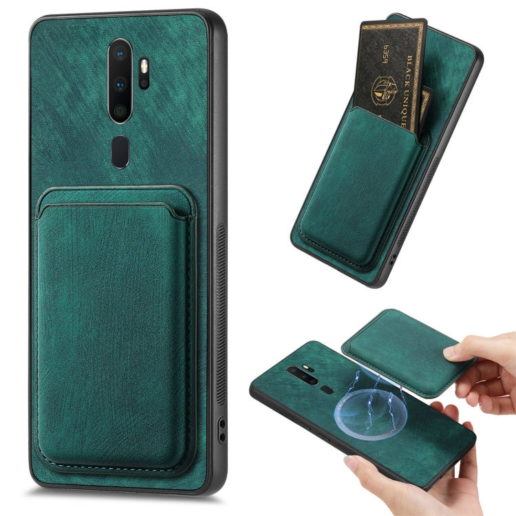 For OPPO A9 2020 / A5 2020 Retro Leather Card Bag Magnetic Phone Case(Green) - OPPO Cases by PMC Jewellery | Online Shopping South Africa | PMC Jewellery | Buy Now Pay Later Mobicred