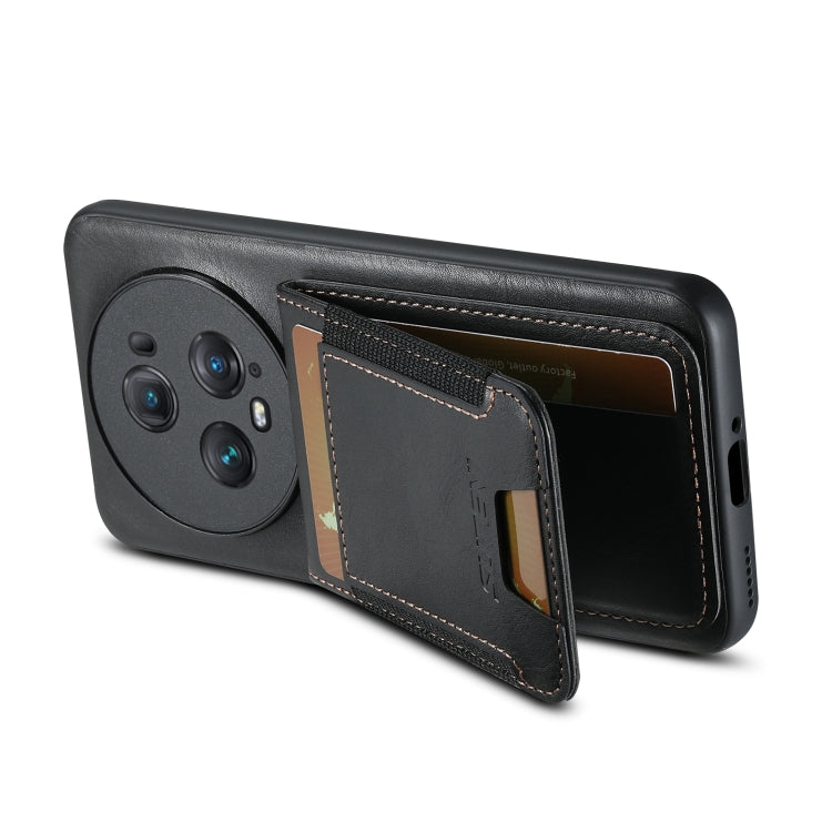 For Honor Magic6 Pro Suteni H03 Oil Wax Leather Wallet Stand Back Phone Case(Black) - Honor Cases by Suteni | Online Shopping South Africa | PMC Jewellery | Buy Now Pay Later Mobicred