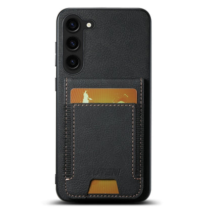 For Samsuny Galaxy S24+ 5G Suteni H03 Litchi Leather Card Bag Stand Back Phone Case(Black) - Galaxy S24+ 5G Cases by Suteni | Online Shopping South Africa | PMC Jewellery | Buy Now Pay Later Mobicred