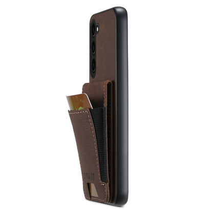 For Samsuny Galaxy S24+ 5G Suteni H03 Litchi Leather Card Bag Stand Back Phone Case(Brown) - Galaxy S24+ 5G Cases by Suteni | Online Shopping South Africa | PMC Jewellery | Buy Now Pay Later Mobicred