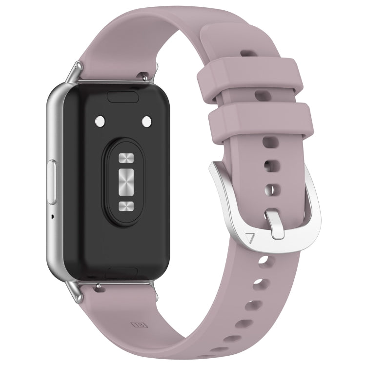 For Samsung Galaxy Fit 3 SM-R390 Metal Connector Liquid Glossy Silicone Watch Band(Purple) - Watch Bands by PMC Jewellery | Online Shopping South Africa | PMC Jewellery