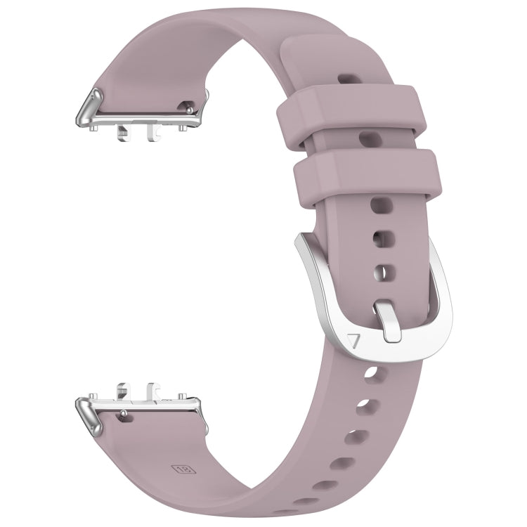 For Samsung Galaxy Fit 3 SM-R390 Metal Connector Liquid Glossy Silicone Watch Band(Purple) - Watch Bands by PMC Jewellery | Online Shopping South Africa | PMC Jewellery