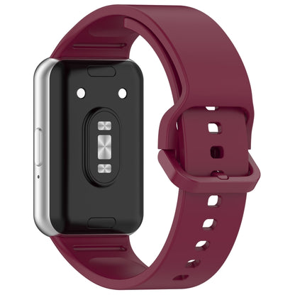 For Samsung Galaxy Fit 3 SM-R390 Solid Color Buckle Silicone Watch Band(Wine Red) - Watch Bands by PMC Jewellery | Online Shopping South Africa | PMC Jewellery