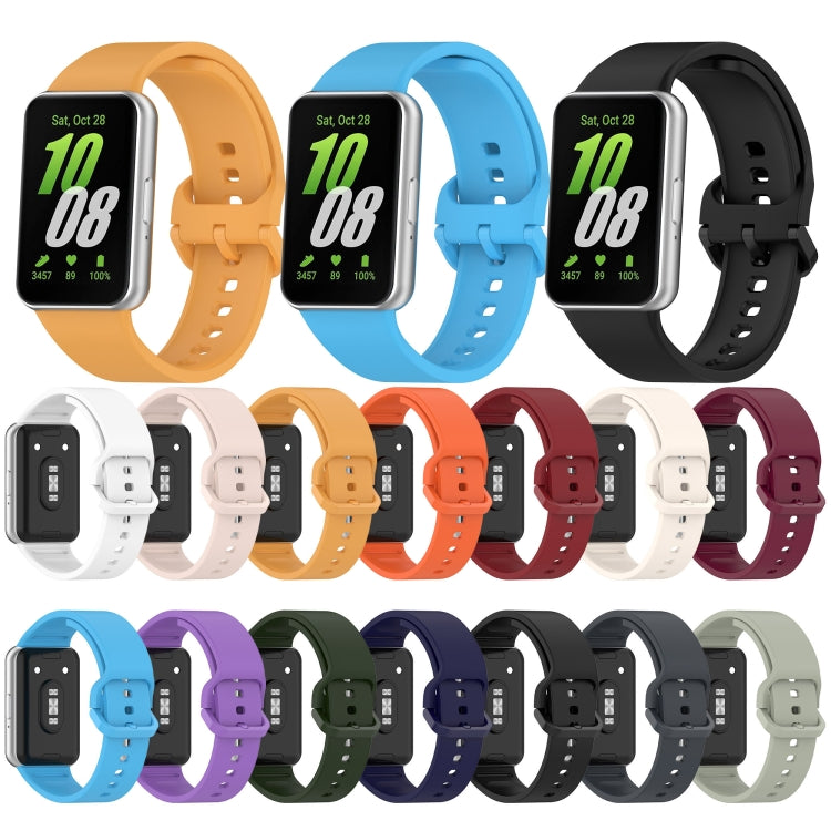 For Samsung Galaxy Fit 3 SM-R390 Solid Color Buckle Silicone Watch Band(Dark Green) - Watch Bands by PMC Jewellery | Online Shopping South Africa | PMC Jewellery