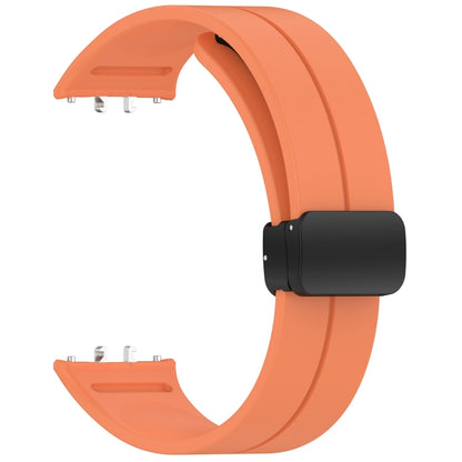 For Samsung Galaxy Fit 3 SM-R390 Magnetic Folding Buckle Silicone Watch Band(Orange) - Watch Bands by PMC Jewellery | Online Shopping South Africa | PMC Jewellery