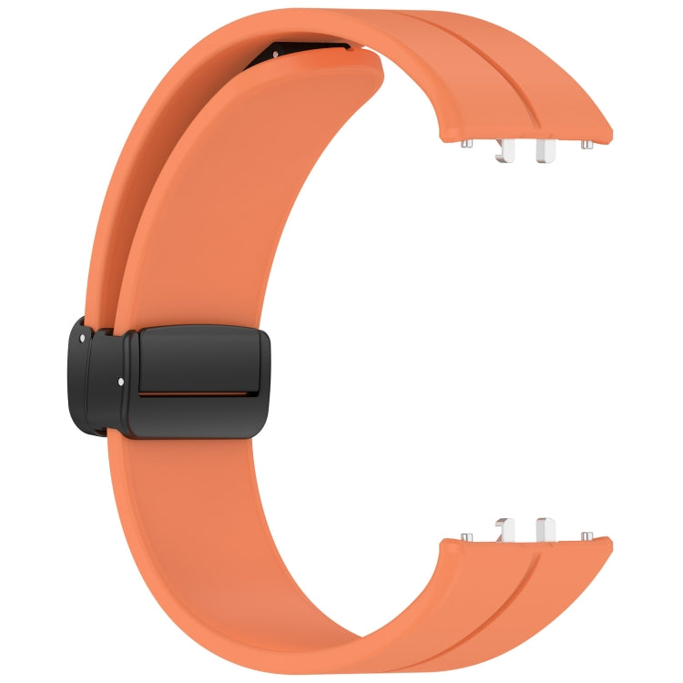 For Samsung Galaxy Fit 3 SM-R390 Magnetic Folding Buckle Silicone Watch Band(Orange) - Watch Bands by PMC Jewellery | Online Shopping South Africa | PMC Jewellery