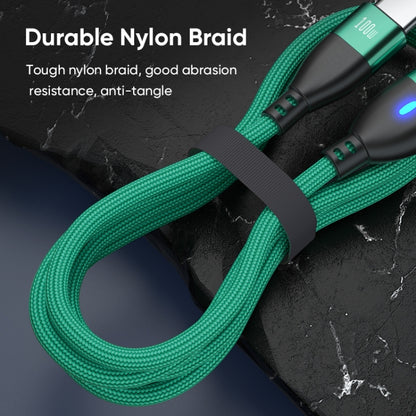 ENKAY 3 in 1 PD100W Type-C to Type-C / 8 Pin / Micro USB Magnetic Fast Charging Cable, Cable Length:1.8m(Green) - Charging Cable & Head by ENKAY | Online Shopping South Africa | PMC Jewellery | Buy Now Pay Later Mobicred