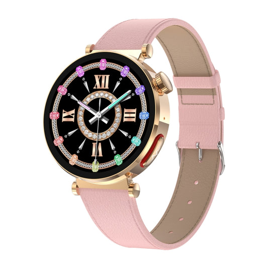 ET490 1.27 inch Color Screen Smart Watch Leather Strap, Support Bluetooth Call / ECG(Pink) - Smart Watches by PMC Jewellery | Online Shopping South Africa | PMC Jewellery
