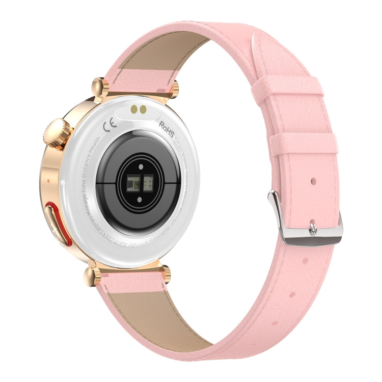 ET490 1.27 inch Color Screen Smart Watch Leather Strap, Support Bluetooth Call / ECG(Pink) - Smart Watches by PMC Jewellery | Online Shopping South Africa | PMC Jewellery