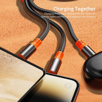 ENKAY 6-in-1 5A USB + Type-C to Type-C / 8 Pin / Micro USB Multifunction Fast Charging Cable, Length:1.2m(Black Orange) - Multifunction Cable by ENKAY | Online Shopping South Africa | PMC Jewellery | Buy Now Pay Later Mobicred