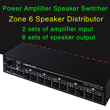 B06 82 In 6 Out Power Amplifier Speaker Selector 6 Region Stereo Speaker Switcher -  by PMC Jewellery | Online Shopping South Africa | PMC Jewellery | Buy Now Pay Later Mobicred