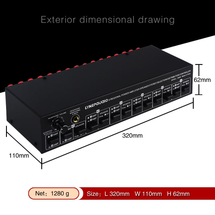 B06 82 In 6 Out Power Amplifier Speaker Selector 6 Region Stereo Speaker Switcher -  by PMC Jewellery | Online Shopping South Africa | PMC Jewellery | Buy Now Pay Later Mobicred