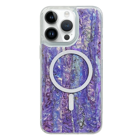 For iPhone 14 Pro Max Shell Texture Multicolor MagSafe TPU Phone Case(Purple) - iPhone 14 Pro Max Cases by PMC Jewellery | Online Shopping South Africa | PMC Jewellery