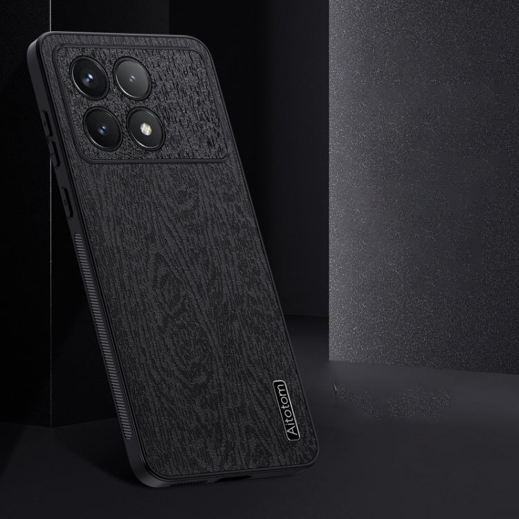 For Xiaomi Redmi K70 Tree Bark Leather Shockproof Phone Case(Black) - K70 Cases by PMC Jewellery | Online Shopping South Africa | PMC Jewellery | Buy Now Pay Later Mobicred