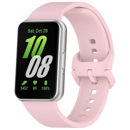 For Samsung Galaxy Fit 3 Solid Color Colorful Buckle Silicone Watch Band(Pink) - Watch Bands by PMC Jewellery | Online Shopping South Africa | PMC Jewellery