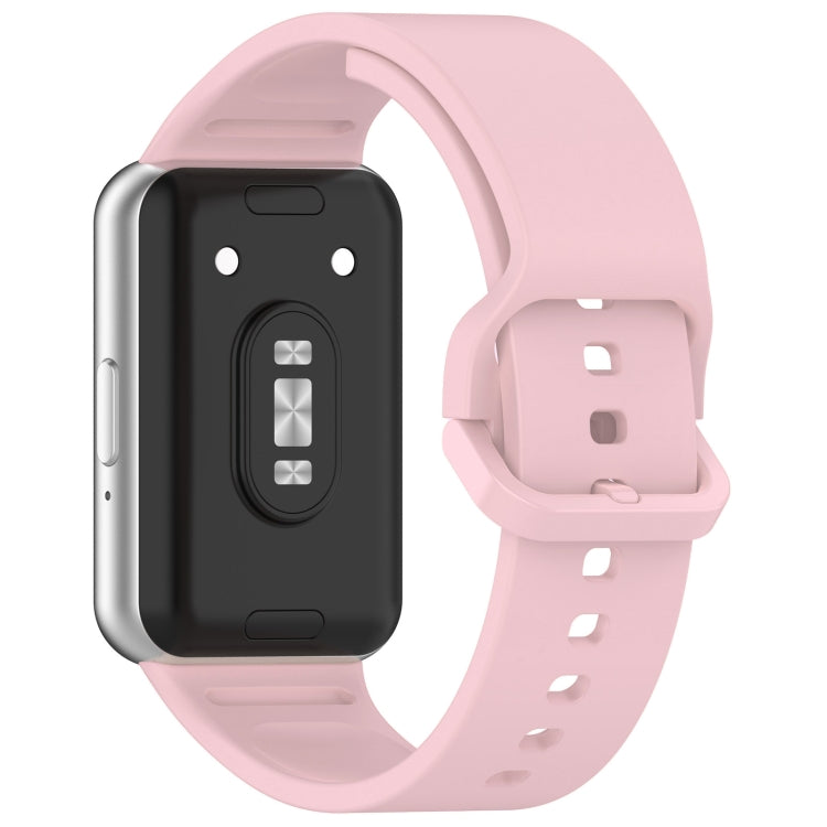 For Samsung Galaxy Fit 3 Solid Color Colorful Buckle Silicone Watch Band(Pink) - Watch Bands by PMC Jewellery | Online Shopping South Africa | PMC Jewellery