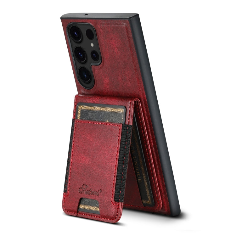 For Samsung Galaxy S24 Ultra 5G Suteni H17 Oil Eax Leather Detachable Wallet Phone Case(Red) - Galaxy S24 Ultra 5G Cases by Suteni | Online Shopping South Africa | PMC Jewellery | Buy Now Pay Later Mobicred