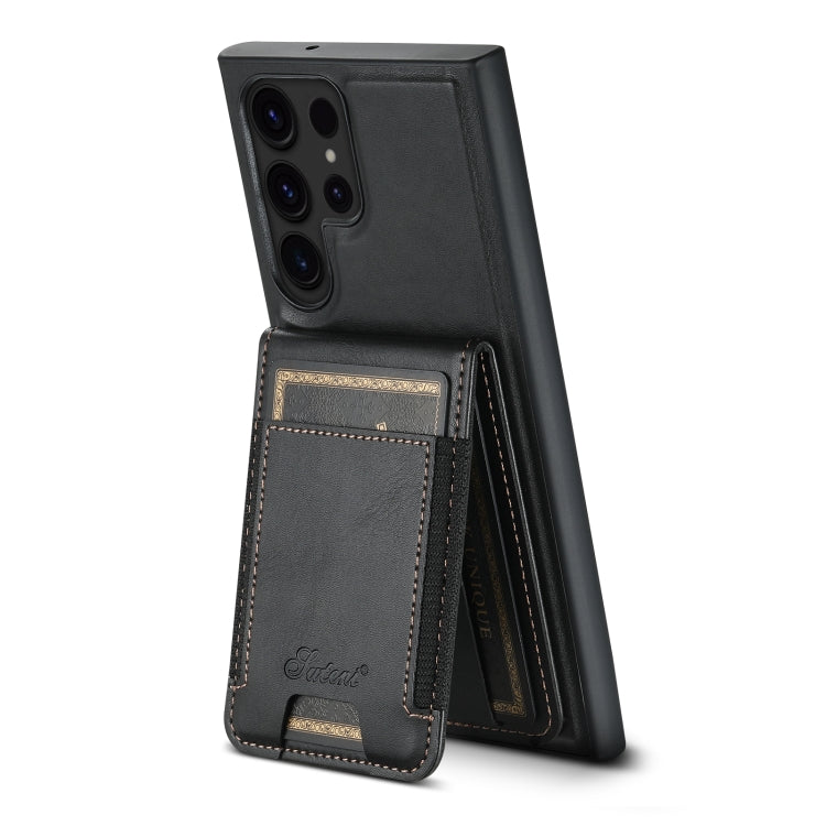 For Samsung Galaxy S23 Ultra 5G Suteni H17 Oil Eax Leather Detachable Wallet Phone Case(Black) - Galaxy S23 Ultra 5G Cases by Suteni | Online Shopping South Africa | PMC Jewellery | Buy Now Pay Later Mobicred