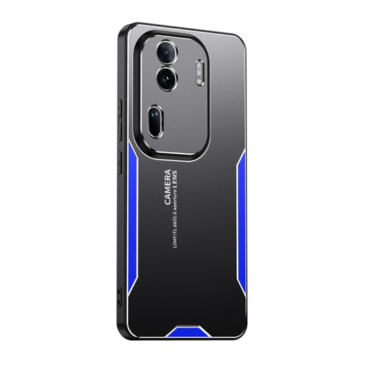 For OPPO Reno11 Pro Global Blade Series TPU Hybrid Metal Phone Case(Blue) - Reno11 Pro Cases by PMC Jewellery | Online Shopping South Africa | PMC Jewellery | Buy Now Pay Later Mobicred