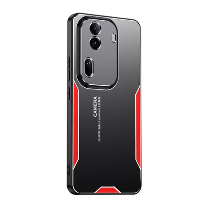 For OPPO Reno11 Blade Series TPU Hybrid Metal Phone Case(Red) - Reno11 Cases by PMC Jewellery | Online Shopping South Africa | PMC Jewellery | Buy Now Pay Later Mobicred