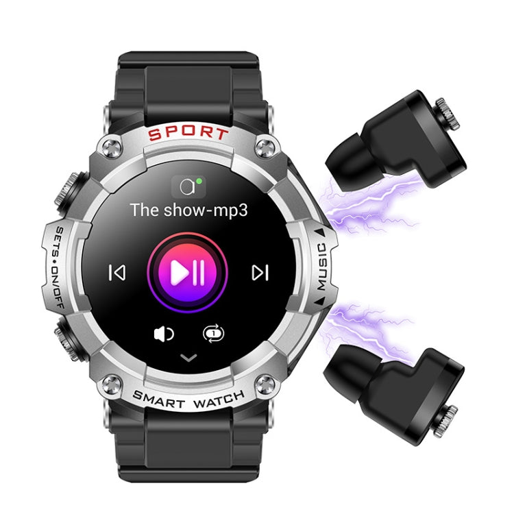 T96 1.52 inch Amoled Screen 2 in 1 Bluetooth Earphone Smart Watch(Silver) - Smart Watches by PMC Jewellery | Online Shopping South Africa | PMC Jewellery