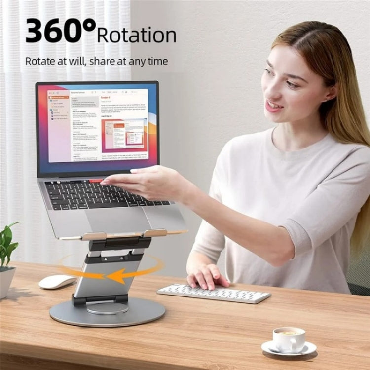 AS018-XS For 10-17 inch Device 360 Degree Rotating Adjustable Laptop Holder Desktop Stand(Grey) - Laptop Stand by PMC Jewellery | Online Shopping South Africa | PMC Jewellery | Buy Now Pay Later Mobicred