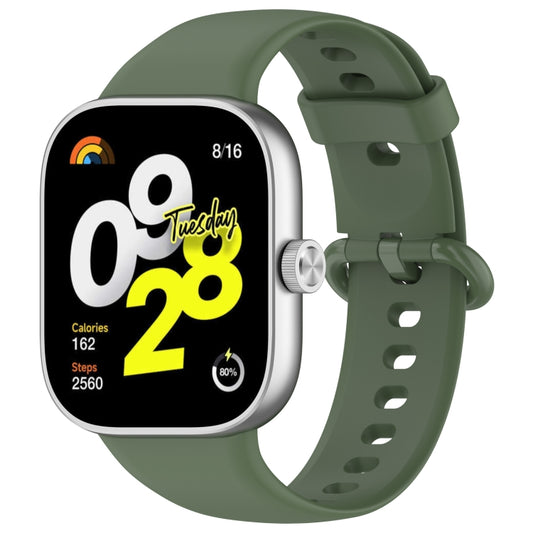 For Redmi Watch 4 Solid Color Colorful Buckle Silicone Watch Band(Dark Green) - Watch Bands by PMC Jewellery | Online Shopping South Africa | PMC Jewellery