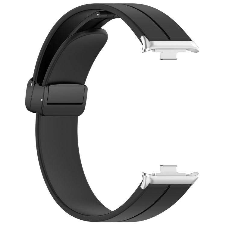 For Redmi Watch 4 Groove Folding Magnetic Buckle Silicone Watch Band(Black) - Watch Bands by PMC Jewellery | Online Shopping South Africa | PMC Jewellery