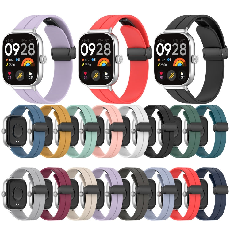 For Xiaomi  Mi Band 8 Pro Groove Folding Magnetic Buckle Silicone Watch Band(Dark Gray) - Watch Bands by PMC Jewellery | Online Shopping South Africa | PMC Jewellery