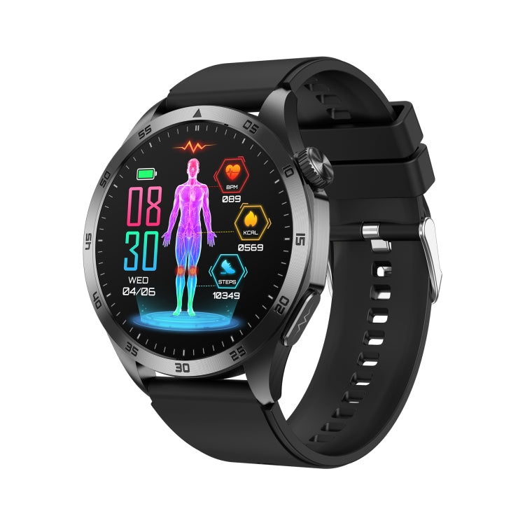 ET485 1.43 inch Color Screen Smart Watch Silicone Strap, Support Bluetooth Call / Micro-physical Examination(Black) - Smart Watches by PMC Jewellery | Online Shopping South Africa | PMC Jewellery