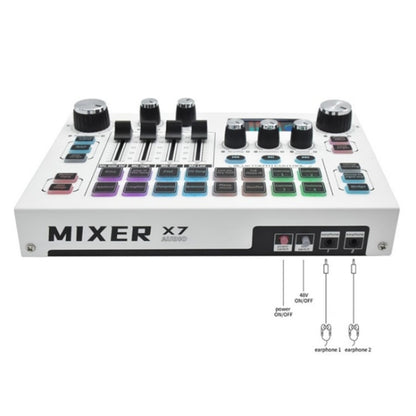 X7 48V Live Broadcast Audio Mixer Professional Microphone Live Sound Card - Live Sound Effects Processors by PMC Jewellery | Online Shopping South Africa | PMC Jewellery | Buy Now Pay Later Mobicred