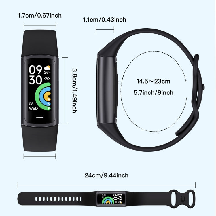 C68L IP67 Waterproof Smart Bracelet Sport Fitness Tracker(Black) - Smart Wristbands by PMC Jewellery | Online Shopping South Africa | PMC Jewellery