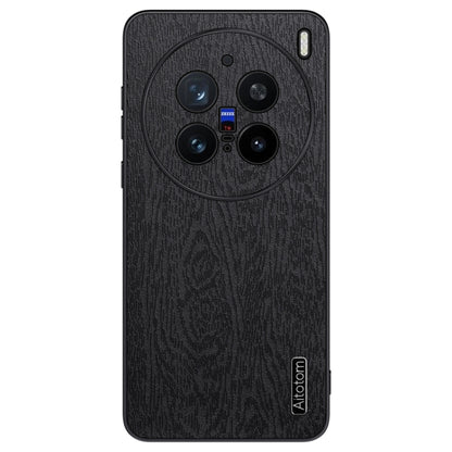 For vivo X200 Pro mini Tree Bark Leather Shockproof Phone Case(Black) - X200 Pro mini Cases by PMC Jewellery | Online Shopping South Africa | PMC Jewellery | Buy Now Pay Later Mobicred