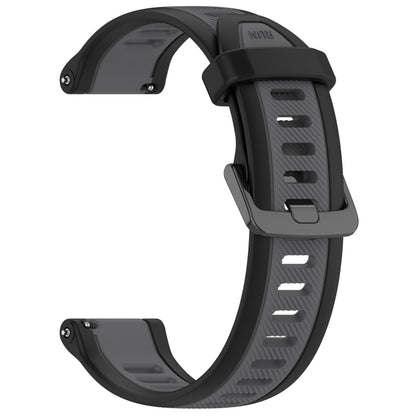 For Garmin Forerunner 265 22mm Two Color Textured Silicone Watch Band(Grey+Black) - Watch Bands by PMC Jewellery | Online Shopping South Africa | PMC Jewellery