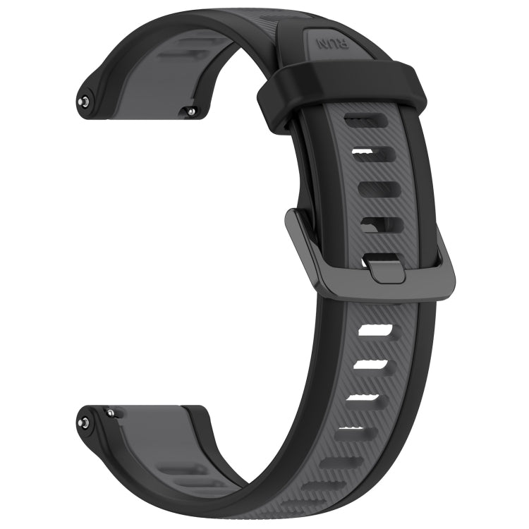 For Garmin Forerunner 255 22mm Two Color Textured Silicone Watch Band(Grey+Black) - Watch Bands by PMC Jewellery | Online Shopping South Africa | PMC Jewellery