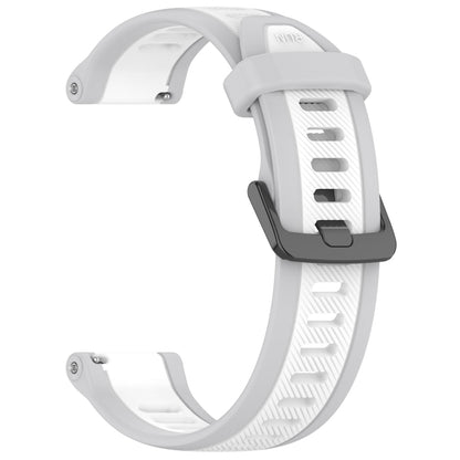 For Garmin Forerunner 255 22mm Two Color Textured Silicone Watch Band(White+Grey) - Watch Bands by PMC Jewellery | Online Shopping South Africa | PMC Jewellery