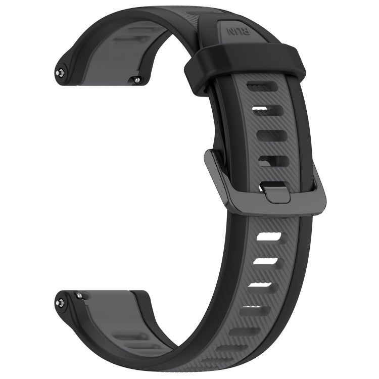 For Garmin Venu 2 22mm Two Color Textured Silicone Watch Band(Grey+Black) - Watch Bands by PMC Jewellery | Online Shopping South Africa | PMC Jewellery