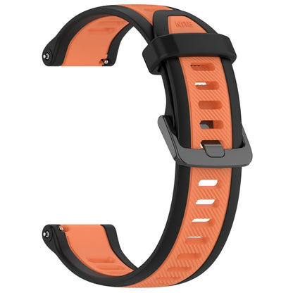 For Garmin Venu 3 22mm Two Color Textured Silicone Watch Band(Orange+Black) - Watch Bands by PMC Jewellery | Online Shopping South Africa | PMC Jewellery