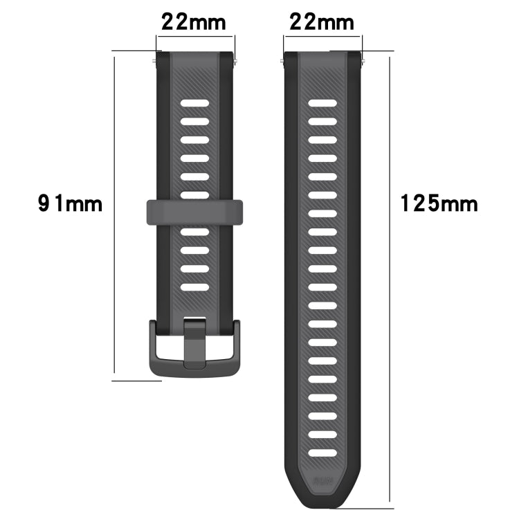 For Garmin Venu 2 22mm Two Color Textured Silicone Watch Band(Green+Black) - Watch Bands by PMC Jewellery | Online Shopping South Africa | PMC Jewellery