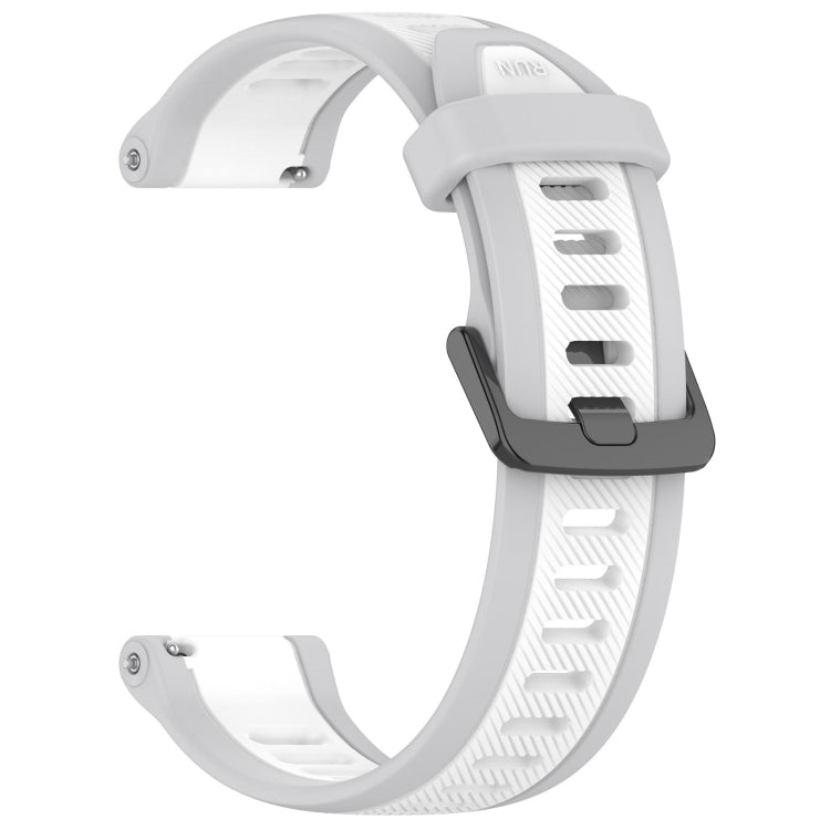 For Amazfit GTR 4 22mm Two-Color Textured Silicone Watch Band(White+Grey) - Watch Bands by PMC Jewellery | Online Shopping South Africa | PMC Jewellery