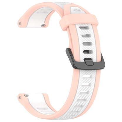 For Xiaomi Haylou RS4 LS12 22mm Two Color Textured Silicone Watch Band(White+Pink) - Watch Bands by PMC Jewellery | Online Shopping South Africa | PMC Jewellery