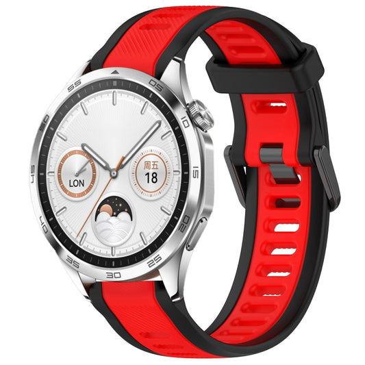 For Huawei Watch GT4 46mm 22mm Two Color Textured Silicone Watch Band(Red+Black) - Watch Bands by PMC Jewellery | Online Shopping South Africa | PMC Jewellery