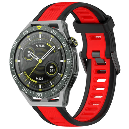 For Huawei Watch GT3 SE 22mm Two Color Textured Silicone Watch Band(Red+Black) - Watch Bands by PMC Jewellery | Online Shopping South Africa | PMC Jewellery