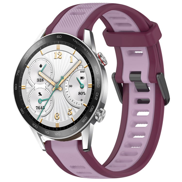 For Honor Watch GS 3i 22mm Two Color Textured Silicone Watch Band(Purple) - Watch Bands by PMC Jewellery | Online Shopping South Africa | PMC Jewellery