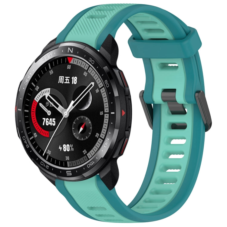 For Honor Watch GS Pro 22mm Two Color Textured Silicone Watch Band(Teal) - Watch Bands by PMC Jewellery | Online Shopping South Africa | PMC Jewellery