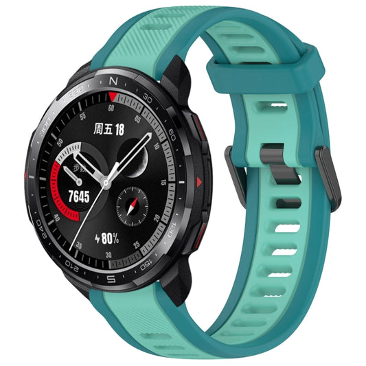 For Honor Watch GS Pro 22mm Two Color Textured Silicone Watch Band(Teal) - Watch Bands by PMC Jewellery | Online Shopping South Africa | PMC Jewellery