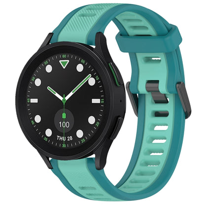 For Samsung Galaxy watch 5 Golf Edition 20mm Two Color Textured Silicone Watch Band(Teal) - Watch Bands by PMC Jewellery | Online Shopping South Africa | PMC Jewellery