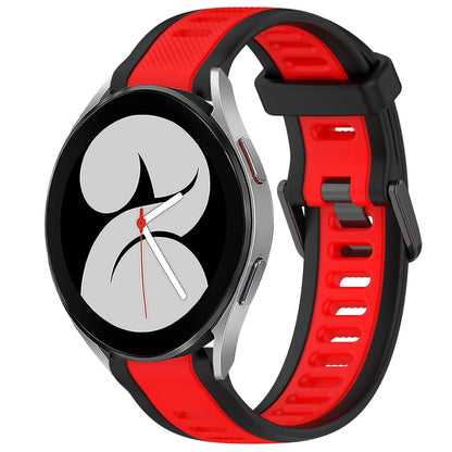 For Samsung Galaxy Watch 4 40mm 20mm Two Color Textured Silicone Watch Band(Red+Black) - Watch Bands by PMC Jewellery | Online Shopping South Africa | PMC Jewellery