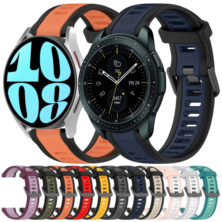 For Samsung Galaxy Watch Active 2 40mm 20mm Two Color Textured Silicone Watch Band(Grey+Black) - Watch Bands by PMC Jewellery | Online Shopping South Africa | PMC Jewellery