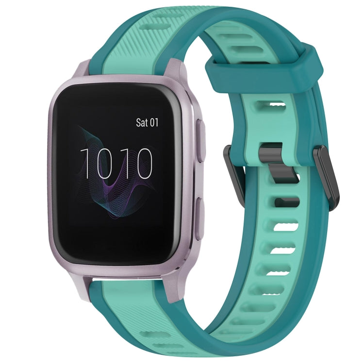 For Garmin Venu SQ 20mm Two Color Textured Silicone Watch Band(Teal) - Watch Bands by PMC Jewellery | Online Shopping South Africa | PMC Jewellery